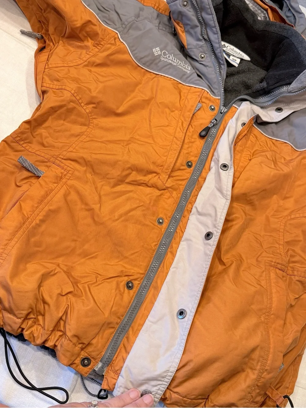 Columbia Core Interchange 3-way winter jacket coat orange/charcoal men’s med H